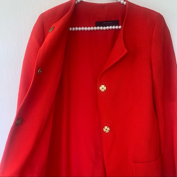 Zara Red Orange Bell Sleeve Snap Button Jacket - Picture 10 of 15